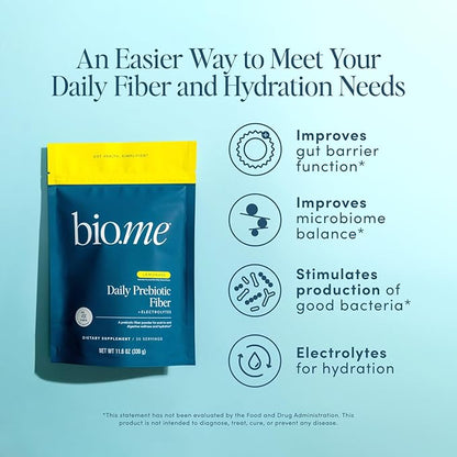 Daily Prebiotic Fiber Lemonade with Electrolytes - 7g Per Serving - Soluble Fiber Supplement Powder