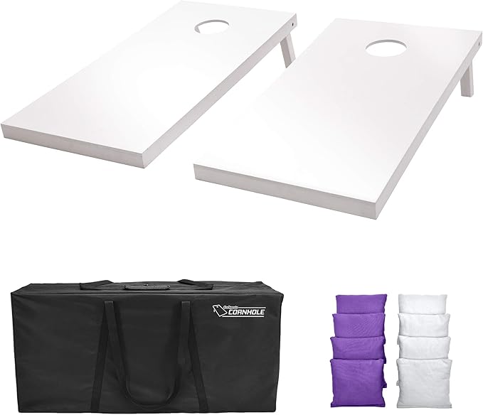 GoSports 4 ft x 2 ft Regulation Size Wooden Cornhole Boards Set - Includes Carrying Case and Over