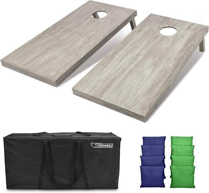 GoSports 4 ft x 2 ft Regulation Size Wooden Cornhole Boards Set - Includes Carrying Case and Bean