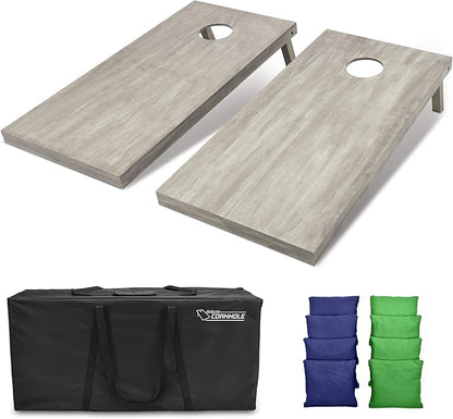 GoSports 4 ft x 2 ft Regulation Size Wooden Cornhole Boards Set - Includes Carrying Case and Bean