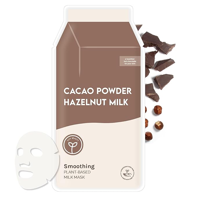 ESW Beauty Cacao Powder ??Smoothing Plant-Based Milk Face Mask ??Cacao & Hazelnut for Aging &