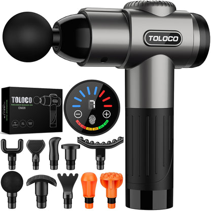 TOLOCO Massage Gun, Deep Tissue Back Massage for Athletes for Pain Relief, Percussion Massager with