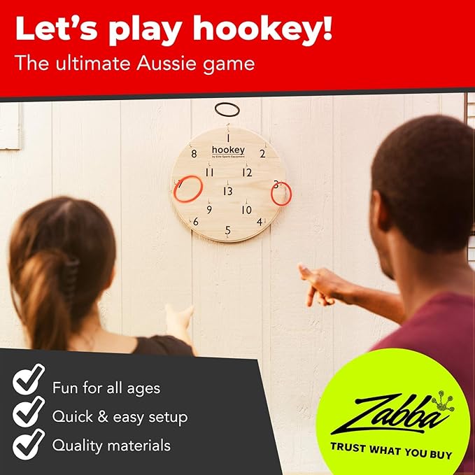 Elite Sportz Equipment Ring Toss Game | Sturdy Wooden Board Set for Kids Outdoor Games | Camping