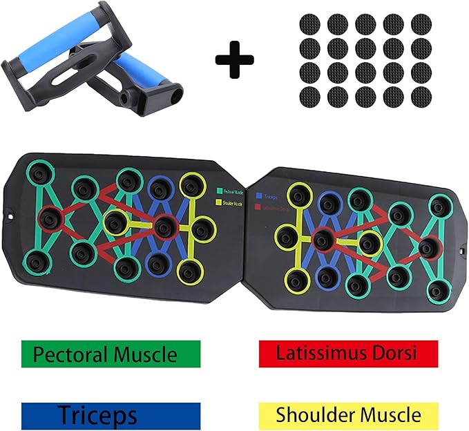 Push-up board, Foldable Home Workout Equipment with Color-Coded System Multi-Functional Pushup