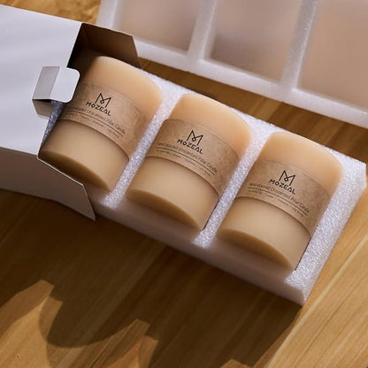 MOZEAL 3" x 6" Hand-Poured Unscented Candle, Dripless Pillar Candle Set of 3, Long Lasting Burning