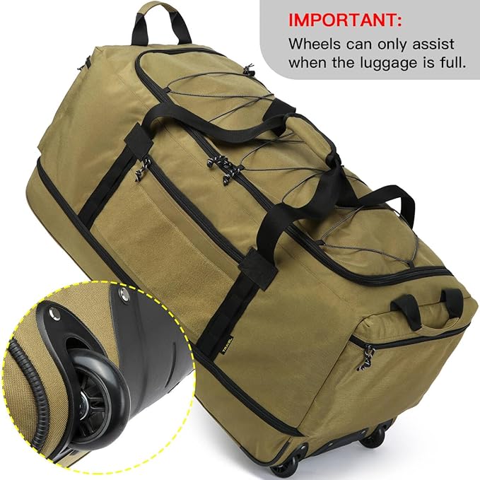 Laripwit Collapsible Duffle Bag with Wheels 130-170L Extra Large Expandable Travel Duffel Bag for