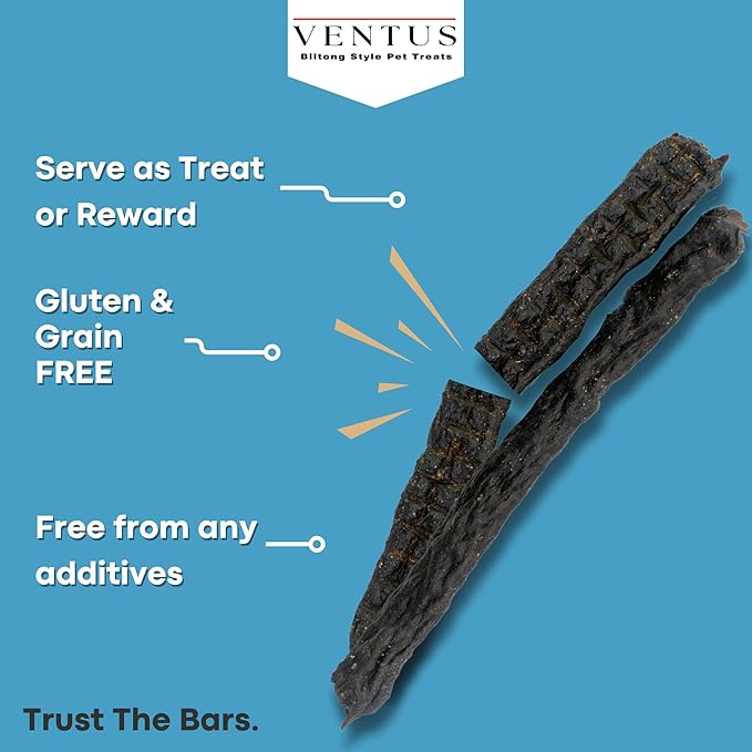 VENTUS Jerky Crunch Stix - Single Ingredient High Protein Dog Training Treats, Wild Venison
