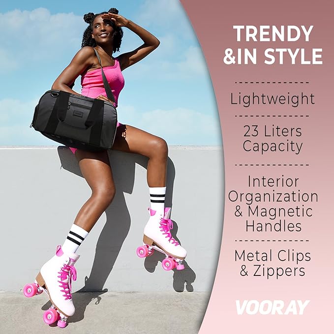 Vooray Burner Gym Duffel Bag, Gym Bag for Women and Men with Shoe Compartment, Weekender, Overnight