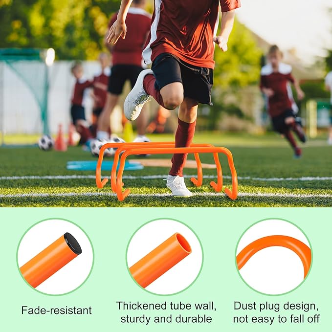 Agility Hurdles Training Equipment - Speed Hurdles and Soccer Cones with Carrying Bag for Soccer