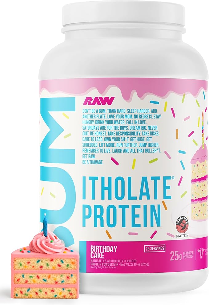RAW Whey Isolate Protein Powder, Birthday Cake (CBUM Itholate Protein) - 100% Grass-Fed Sports