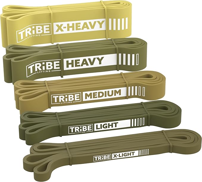 Long Resistance Bands for Working Out Men and Women - Set of 5 Pull-Up Bands, Rubber Handles and
