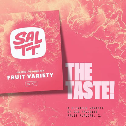 SALTT Electrolytes Powder Packets, Fruit Variety Pack (15 Packets) - Magnesium, Potassium, Sodium