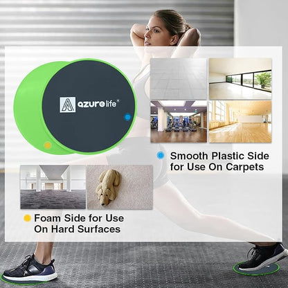 Exercise Core Sliders, Dual Sided Exercise Gliding Discs Use on Carpet or Hardwood Floors, Light