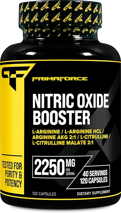 Primaforce Nitric Oxide Booster (2,250mg, 120 Capsules) - 40 Servings of Our Nitric Oxide Boosting