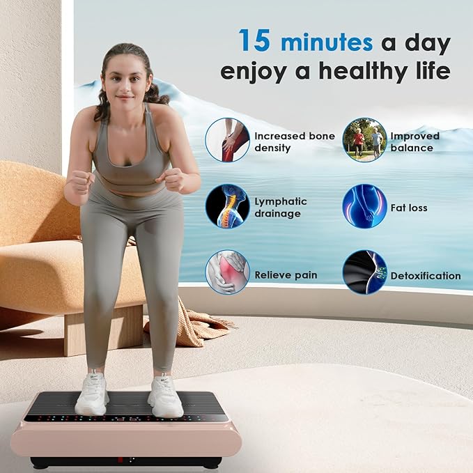 Vibration Plate Exercise Machine - Whole Body Workout Vibration Platform Lymphatic Drainage Machine