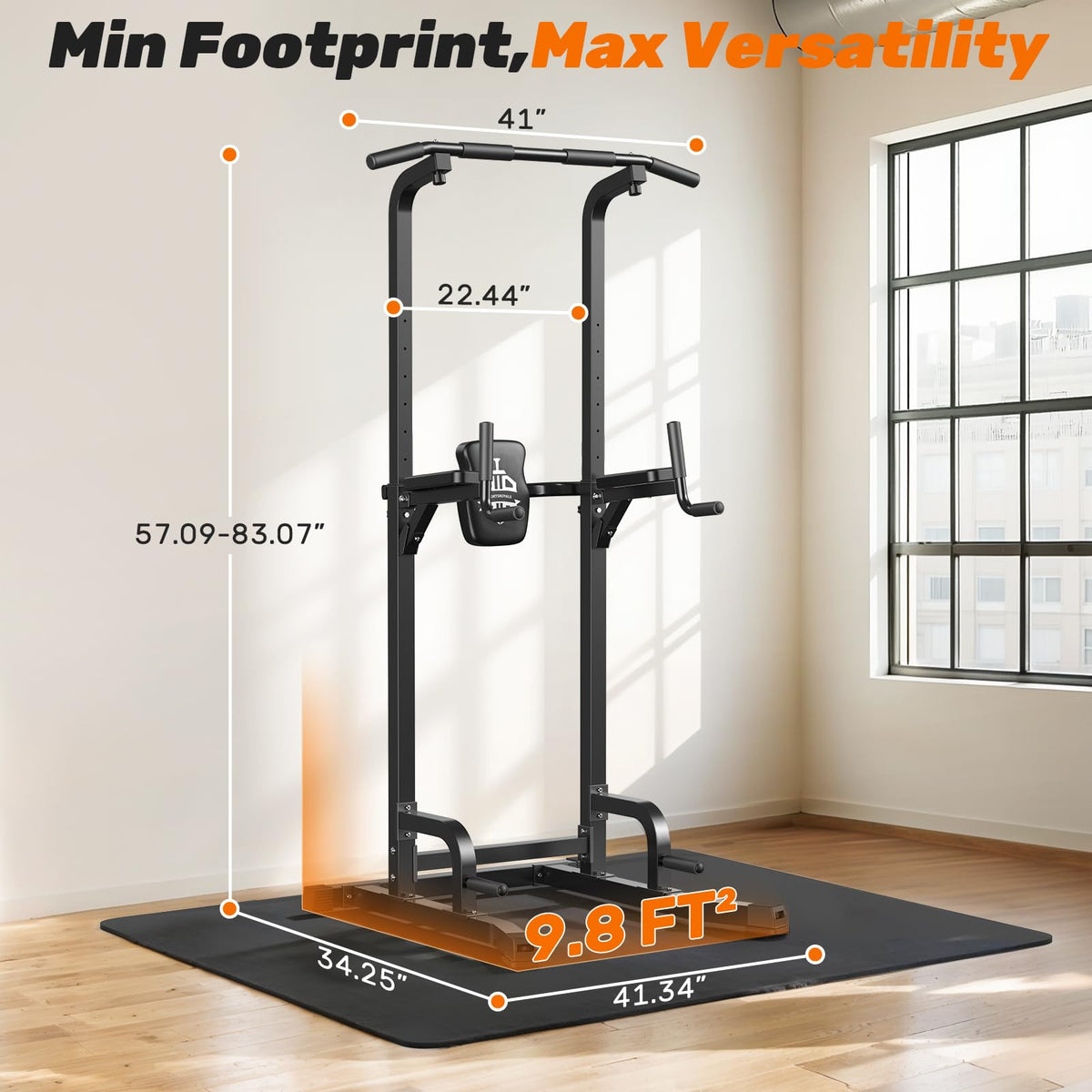 SPORTSROYALS Power Tower, Multi-Function Pull up Bar Dip Station with Upgraded Adjustable Foot