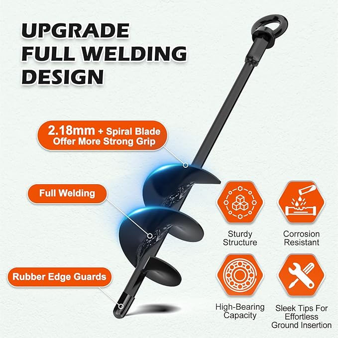 4 Pcs 18" Fully Welded Ground Anchors Shed Anchors Kit with 1/8" Galvanized Cable & Turnbuckles &