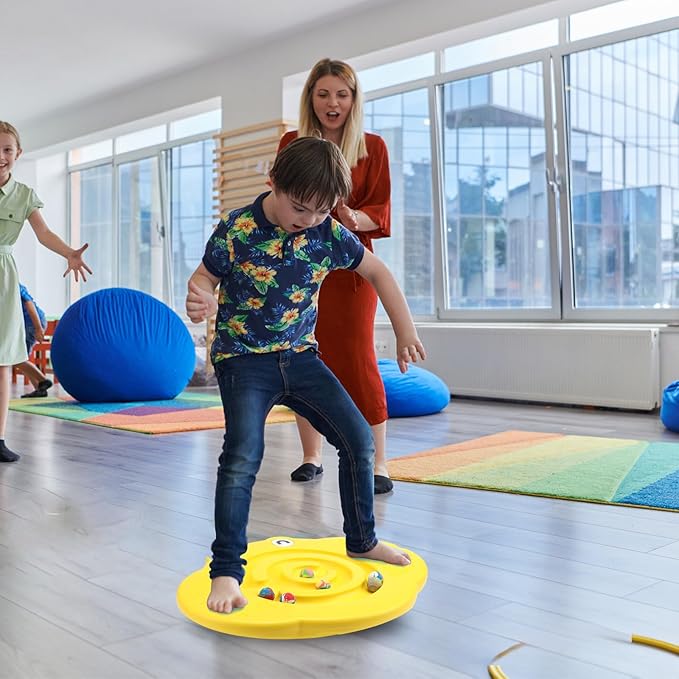 Maze Balance Board for Kids Plastic Wobble Rocker Balance Board with Mini Balls Load 170lb for