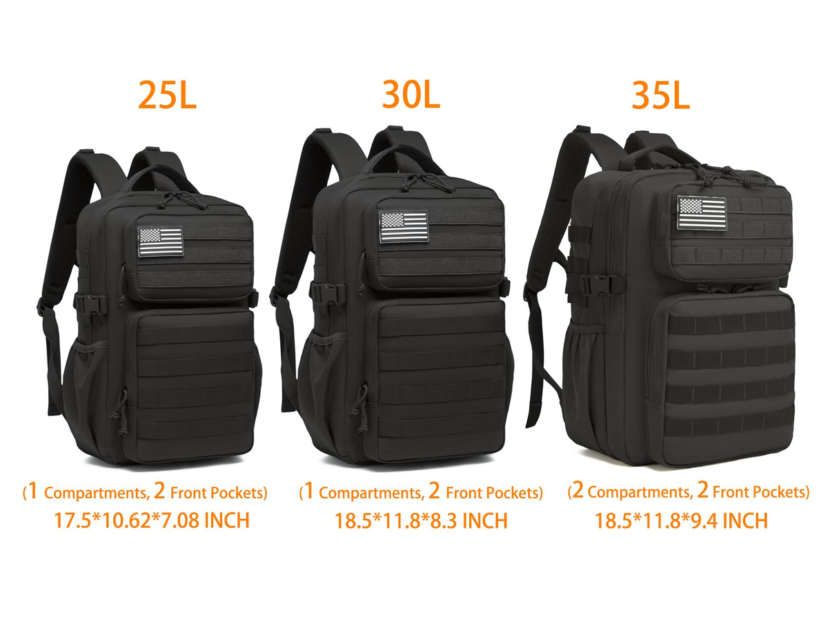 Wotony Military Tactical Backpack for Men Waterproof Daypack 3 Day Assault Pack Molle Bag with