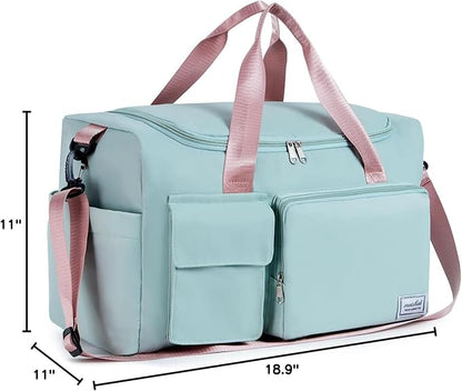 FIORETTO Women's Gym Duffle Bag with Shoes Compartment, 37L Capacity, Ideal for Travel, Gym