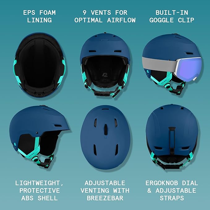 Retrospec Zephyr Ski Helmet - Snowboard Helmet for Adults & Youth - Adjustable Fit with Breathable