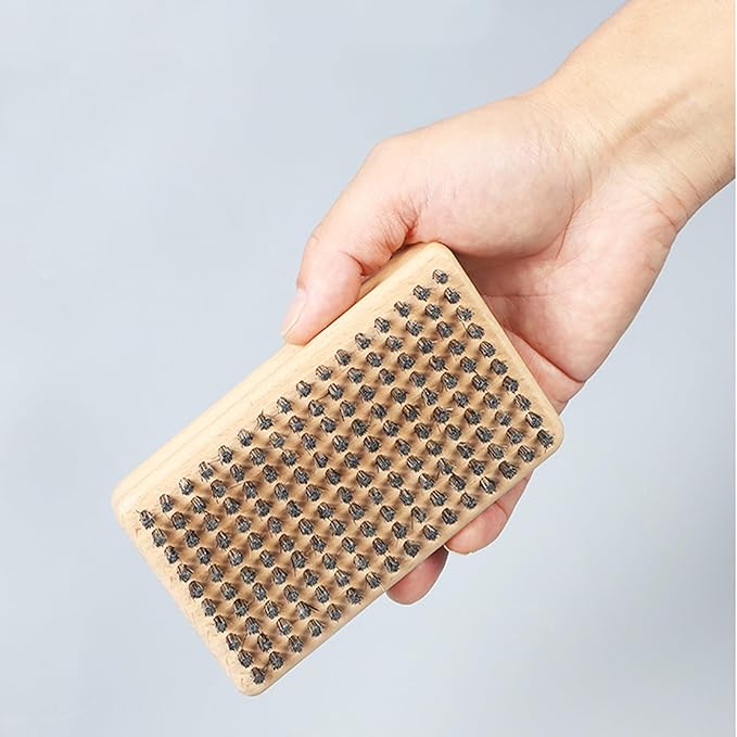 3 Pieces of ski Wax Brush, ski Brush Wooden Hand Brush Set, Brass Brush, Nylon Brush, Horsehair