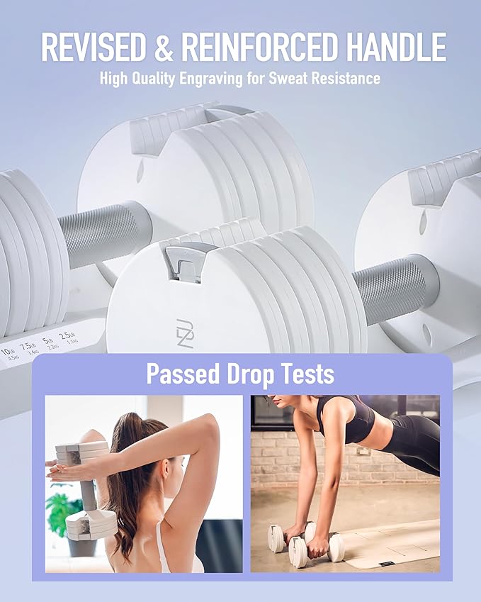Adjustable Dumbbell – 12.5/25lb Single Unit OR Set of 2 – 5-in-1 Adjustable Weight for Home Gym