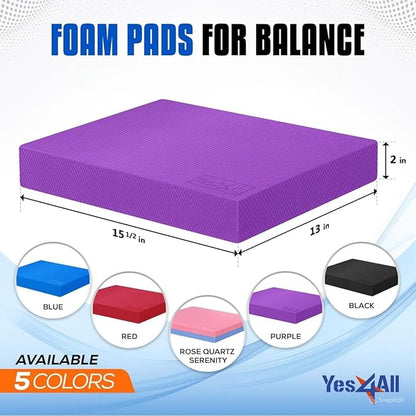 Yes4All Upgraded Size Foam Pad for Exercise, Nonslip Foam Balance Pad Physical Therapy, Yoga &