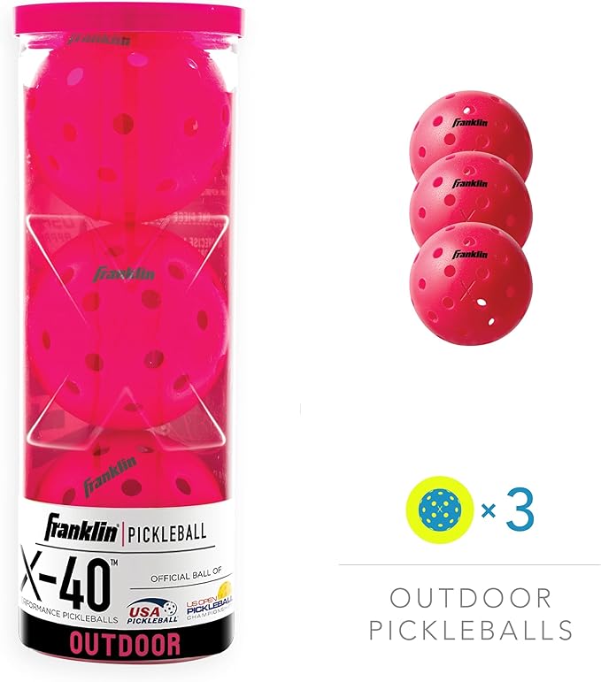 Franklin Sports X-40 Outdoor Pickleballs - Official Ball of USA Pickleball, APP Tour + US Open