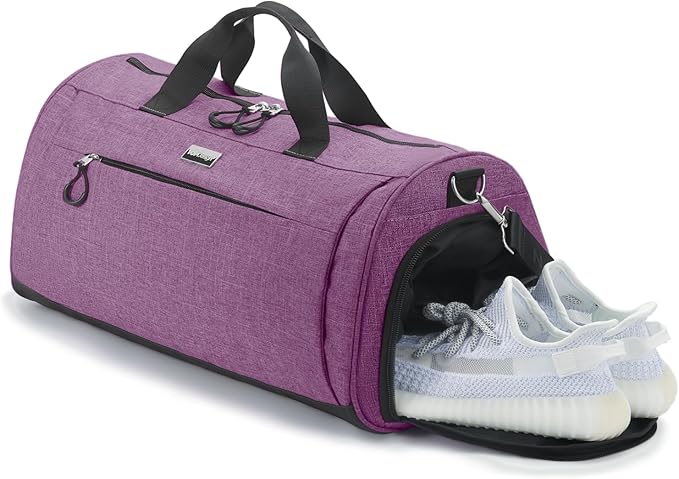 TOPDesign Gym Bag for Women & Men, Unisex Duffel Bag with Shoe Compartment & Wet Pocket for Travel
