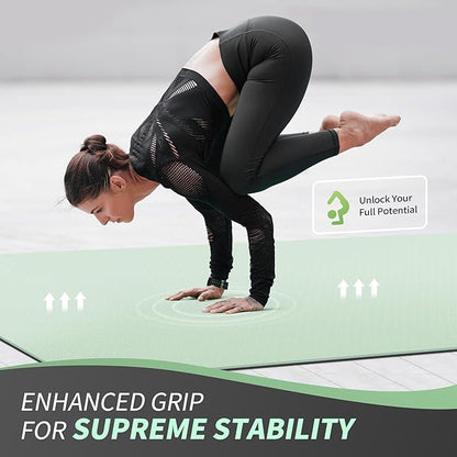 CAMBIVO Large Yoga Mat (6'x 4'), Extra Wide Workout Mat for Men and Women, Yoga Mat Thick 1/3 &1/4
