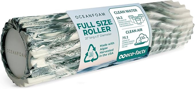 Oceanfoam Tidal Roller - Hunter Marbled - Muscle Massage Foam Roller for Back Pain & Stretching
