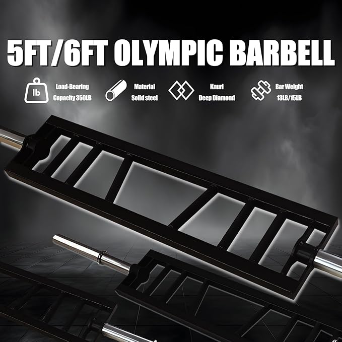 Multi Grip Barbell Swiss Bar | Cambered Barbell Multi Grip Olympic Barbell, Fits 2-inch Olympic