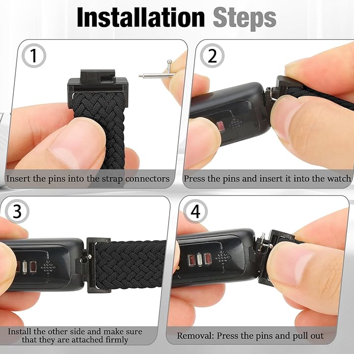 Elastic Braided Watch Band Compatible with Fitbit Inspire 3/Inspire 2/Inspire/Inspire HR/Fitbit ace