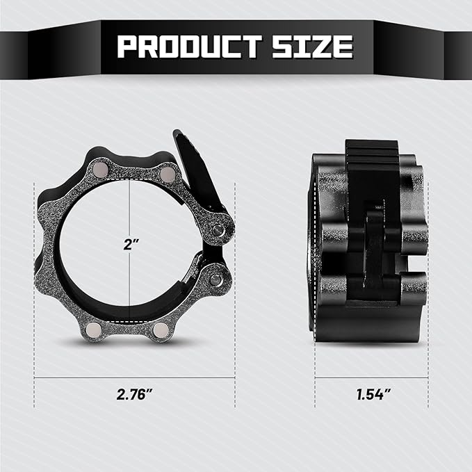 RitFit 2-Inch Magnetic Barbell Collars Locking Clamps - Heavy Duty Aluminum Alloy, Quick Release