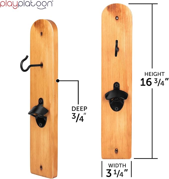 Play Platoon Hook and Ring Toss Bar Game for Adults - Wood Toss Ring Game for Adults - Perfect