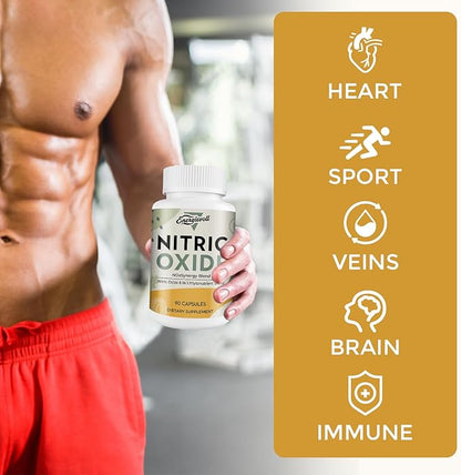 Nitric Oxide Supplement for Men - Precursor and Phytonutrient Blend for Energy, Oxygenation, and