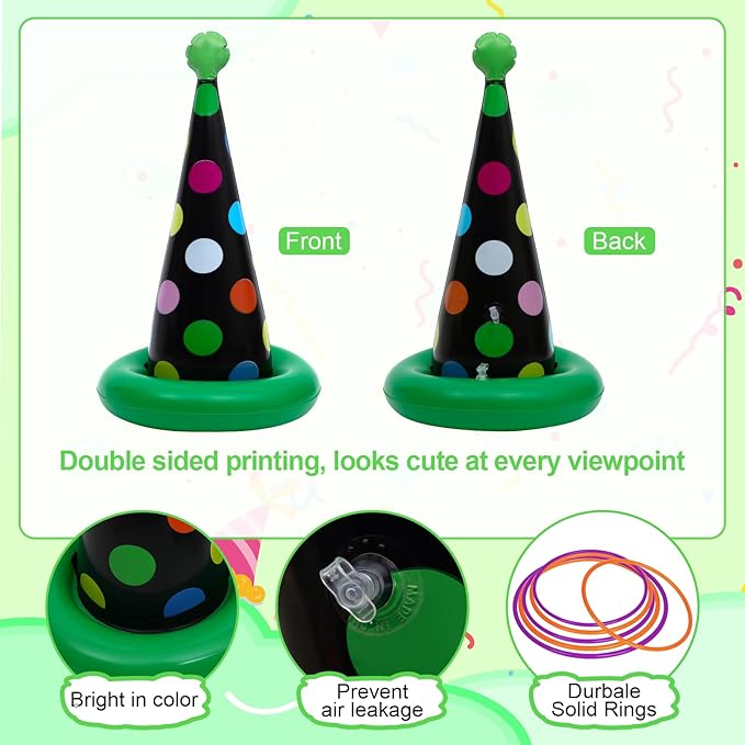 Inflatable Ring Toss Game, Birthday Party Games Ring Toss Game for Kids Adults Birthday Party