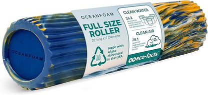 Oceanfoam Tidal Roller - Royal, Gold & Natural Marbled - Muscle Massage Foam Roller for Back Pain &