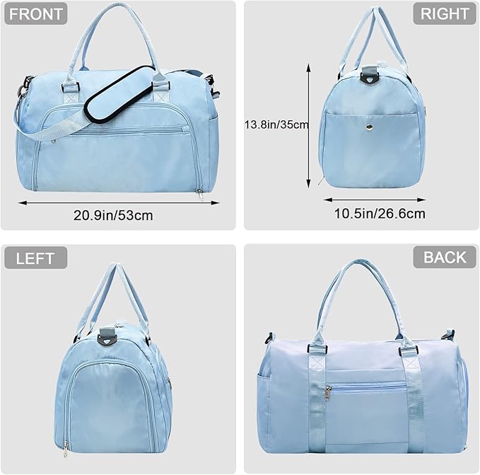 woogwin Gym Bag for Men & Women with Shoes & Wet Compartment Waterproof Duffle Bag for Travel