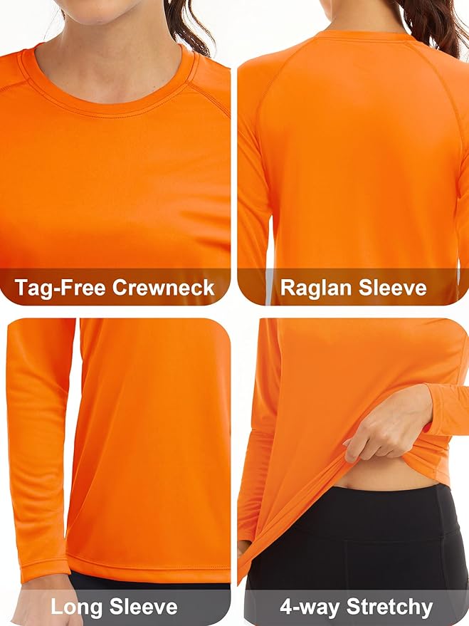 MAGCOMSEN Women's 2 Pack Long Sleeve Shirts UPF 50+ Sun Protection Quick Dry Swim Shirt for Rash