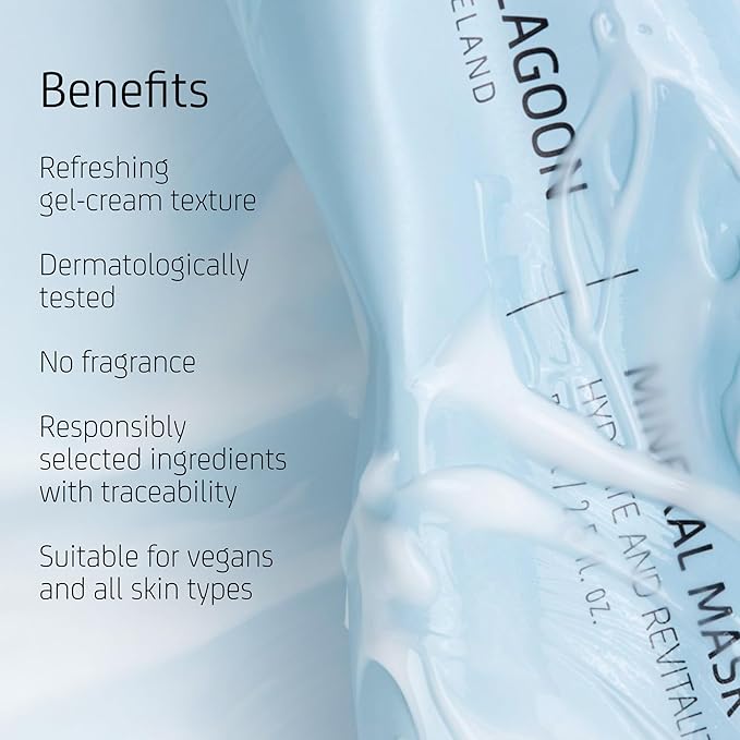 Blue Lagoon Hydrating Overnight Mineral Face Mask, Lightweight Gel Mask For Intense Hydration &