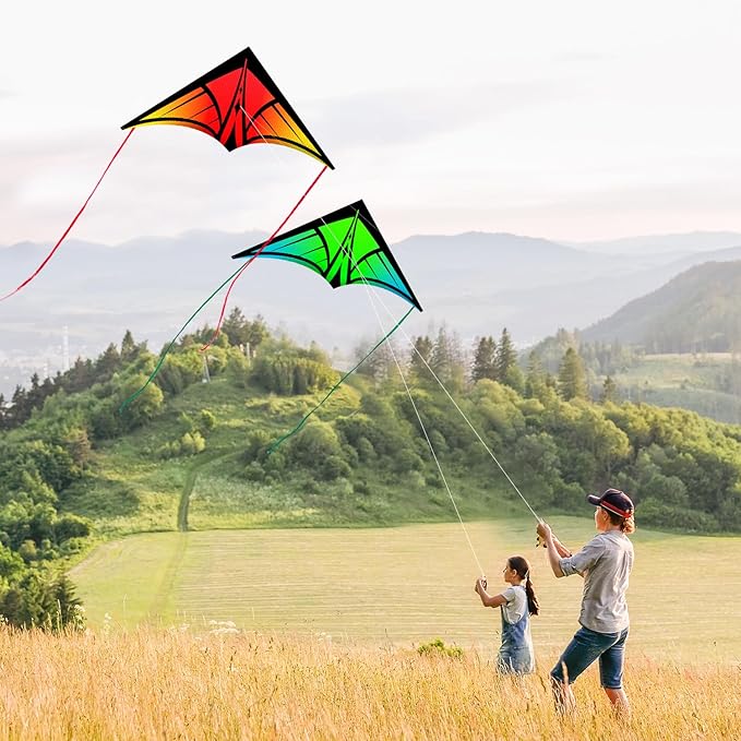 Large Delta Kite for Kids & Adults - Easy to Fly Outdoor Kites for Kids Ages 8-10, Perfect for