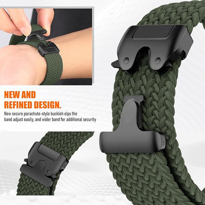 Braided Stretchy Band for Fitbit Versa 4/Versa 3/Sense 2/Sense Watch Band Women Men,Parachute-style