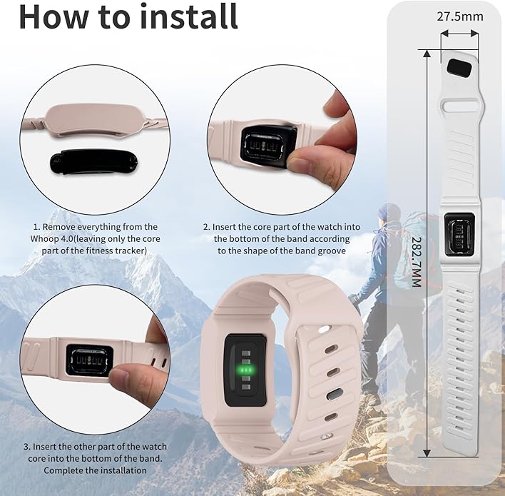 Silicone Sport Band Compatible with Whoop 4.0 Band for Men Women,Soft Comfort Durable Replacement