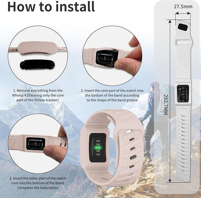 Silicone Sport Band Compatible with Whoop 4.0 Band for Men Women,Soft Comfort Durable Replacement