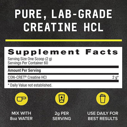 BEYOND RAW Creatine HCl Powder, Science Backed, Lab Grade, Creatine for Women & Men, Muscle
