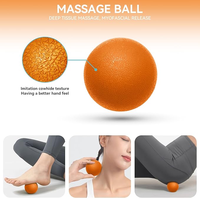 5 in 1 Foam Roller Set for Deep Tissue Muscle Massage, Trigger Point Fitness Exercise Foam Roller