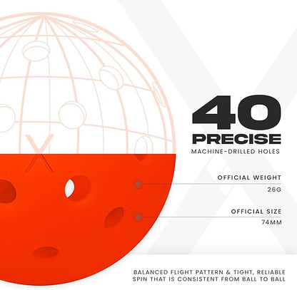 Franklin Sports X-40 Outdoor Pickleballs - Official Ball of USA Pickleball, APP Tour + US Open