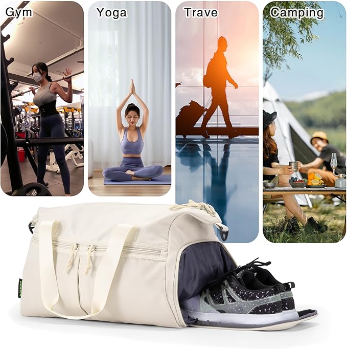 Weekender Duffel Bag with Shoe Compartment And Wet Pocket-Luggage Everyday Overnight Bag for Men